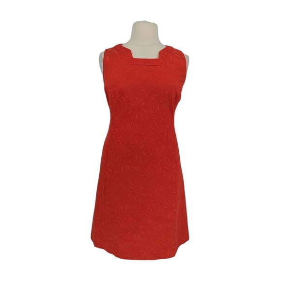 01172 Jones Studio Floral Quilted A Line Dress Orange size 14W preppy spring - Picture 1 of 8